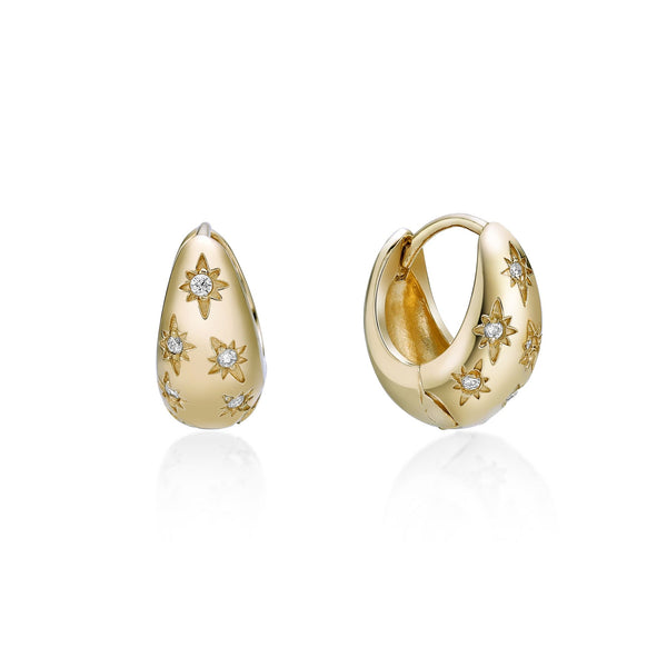 Thick Star Hoop Earrings