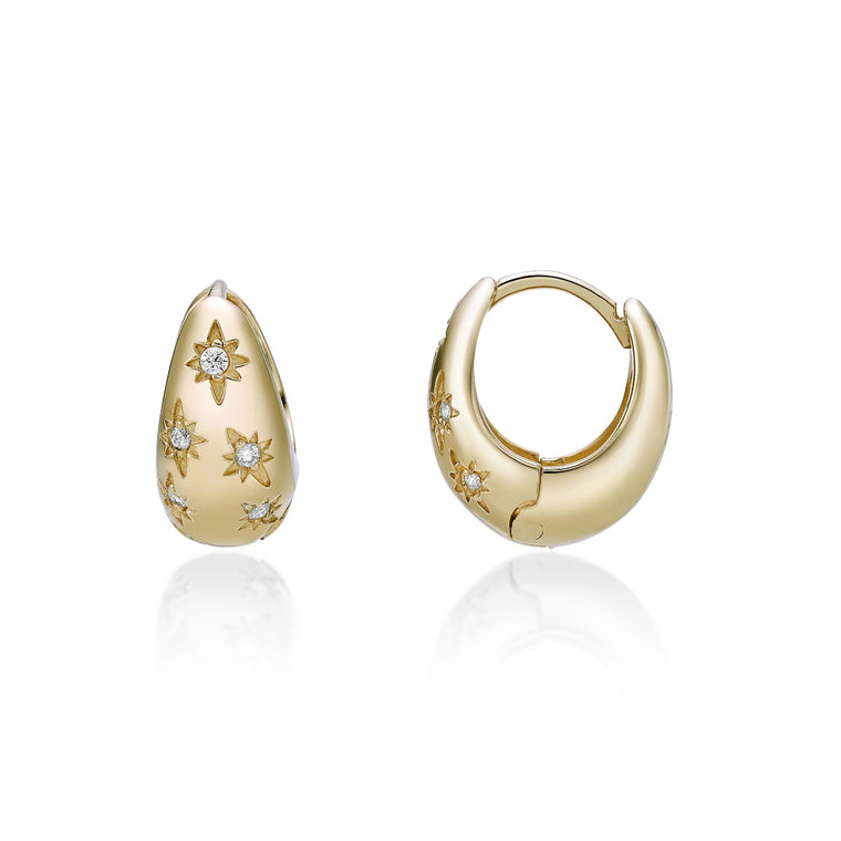 Thick Star Hoop Earrings
