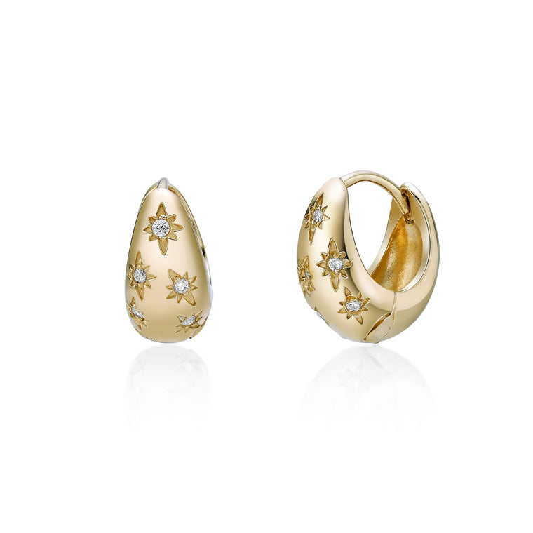 Thick Star Hoop Earrings