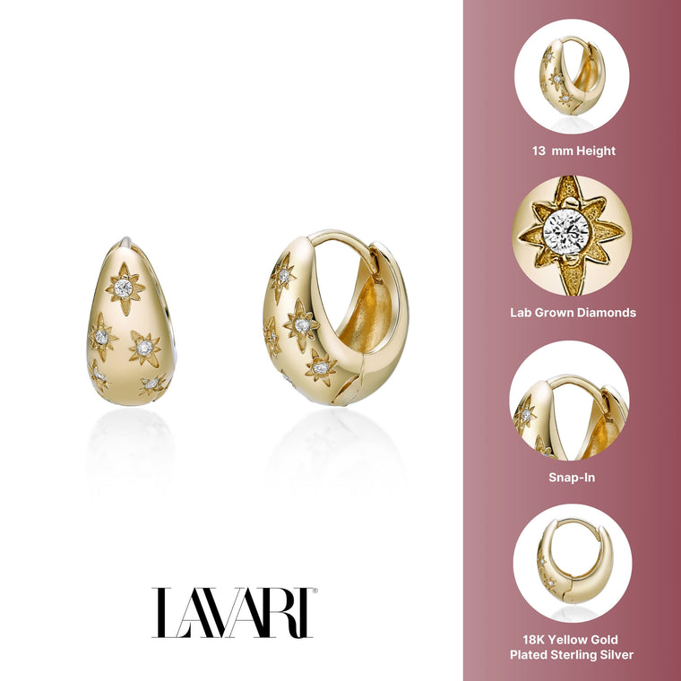 Thick Star Hoop Earrings