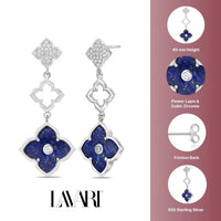 Flora Grand Triple Flower Cubic Zirconia Drop Earrings