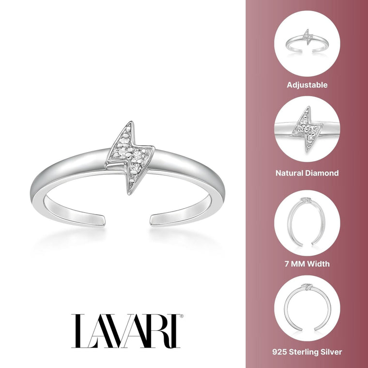 Lightning Bolt Adjustable Toe Ring