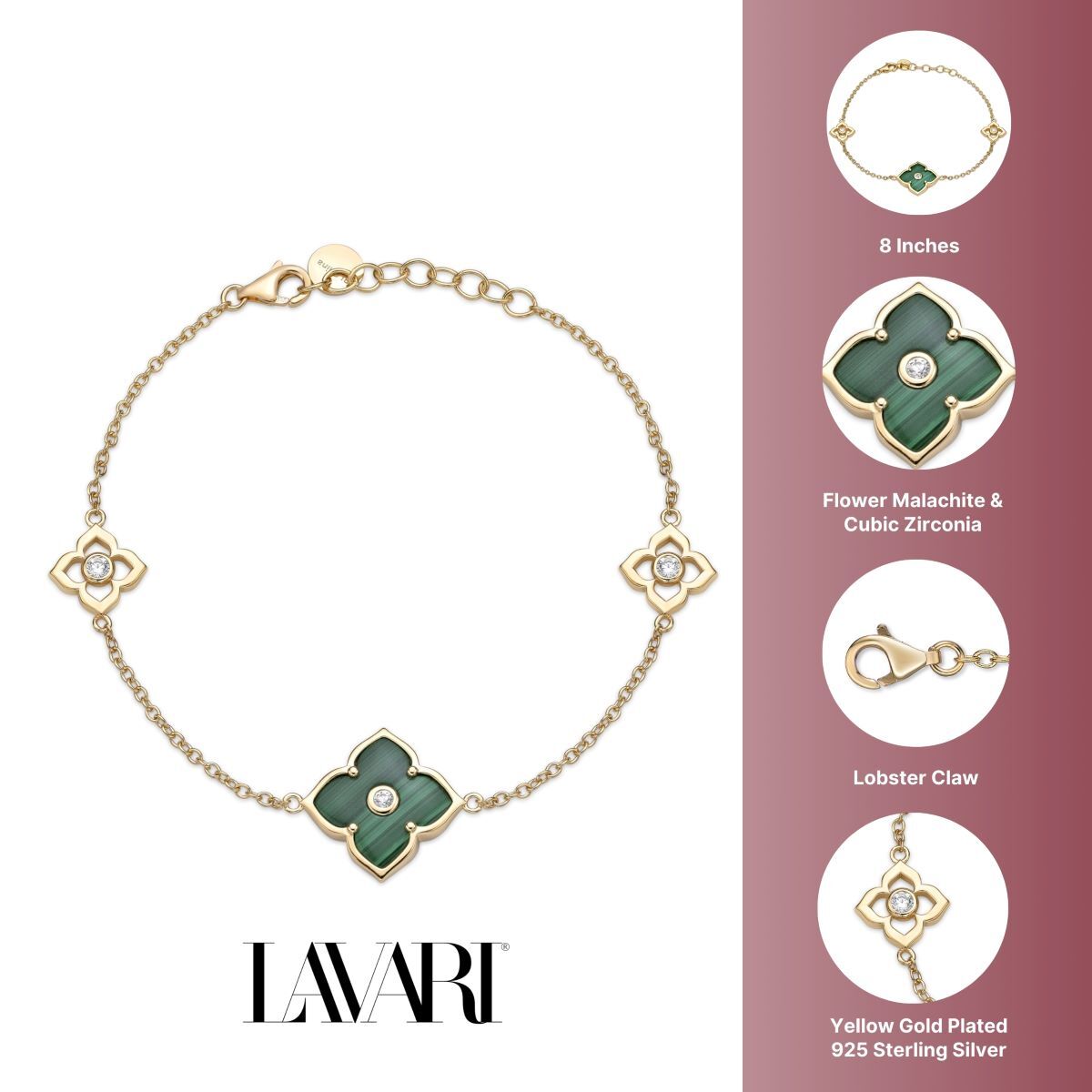 Flora Classic Triple Flower Station Bracelet