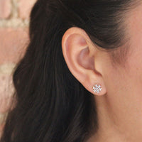 Snowflake Stud Earring in Sterling Silver