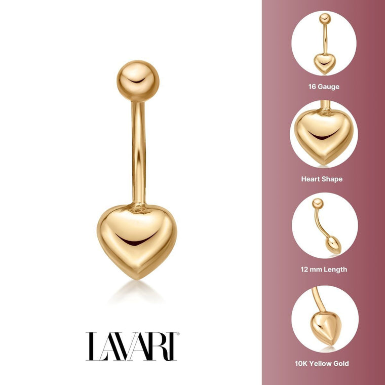 Heart Belly Ring - 16G