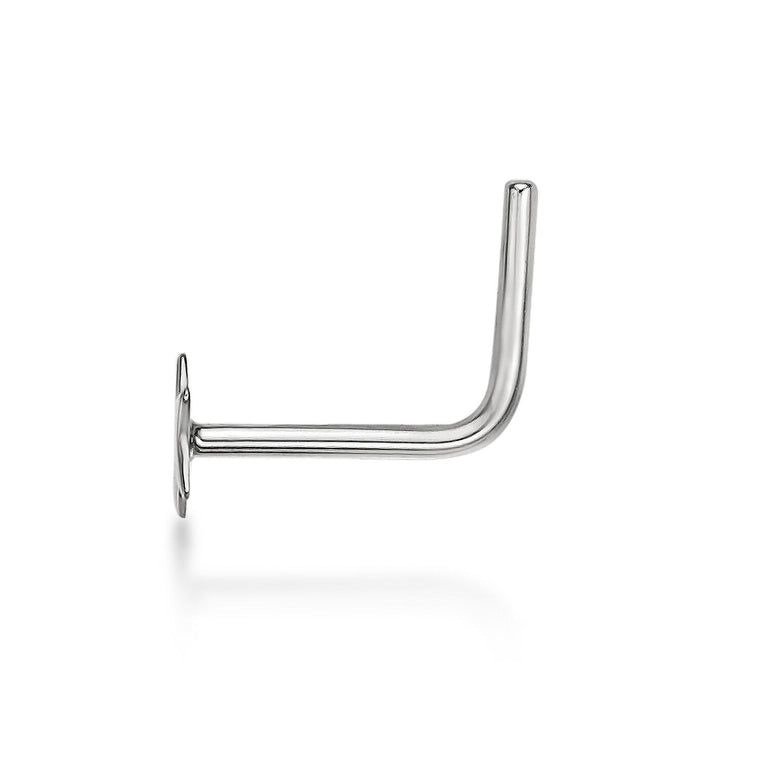 14K Gold L-Shaped Star Nose Ring - 20G