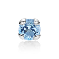14K White Gold Swarovski Nose Stud - 20G