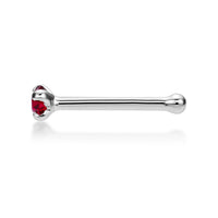 14K White Gold Swarovski Nose Stud - 20G