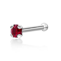 14K White Gold Swarovski Nose Stud - 20G
