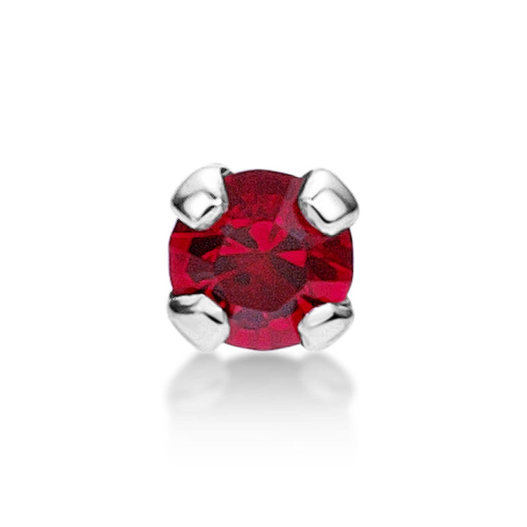 14K White Gold Swarovski Nose Stud - 20G