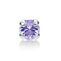 14K White Gold Swarovski Nose Stud - 20G
