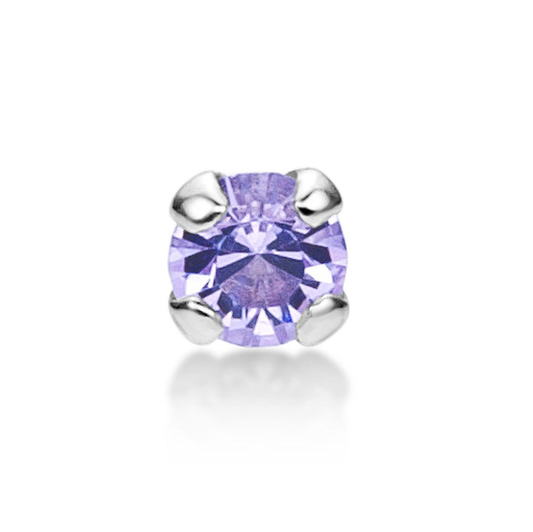 14K White Gold Swarovski Nose Stud - 20G