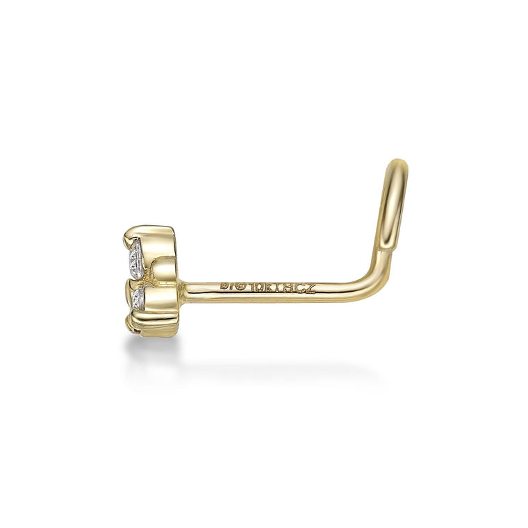 10K Gold Triangle 0.03 Carat Lab Grown Diamond Nose Screw - 20G