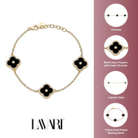 Flora Halo Three-Station Flower Bracelet