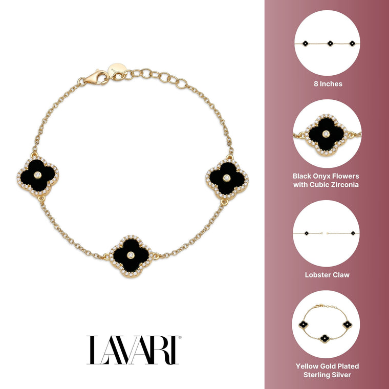 Flora Halo Three-Station Flower Bracelet