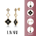 Flora Grand Triple Flower Cubic Zirconia Drop Earrings