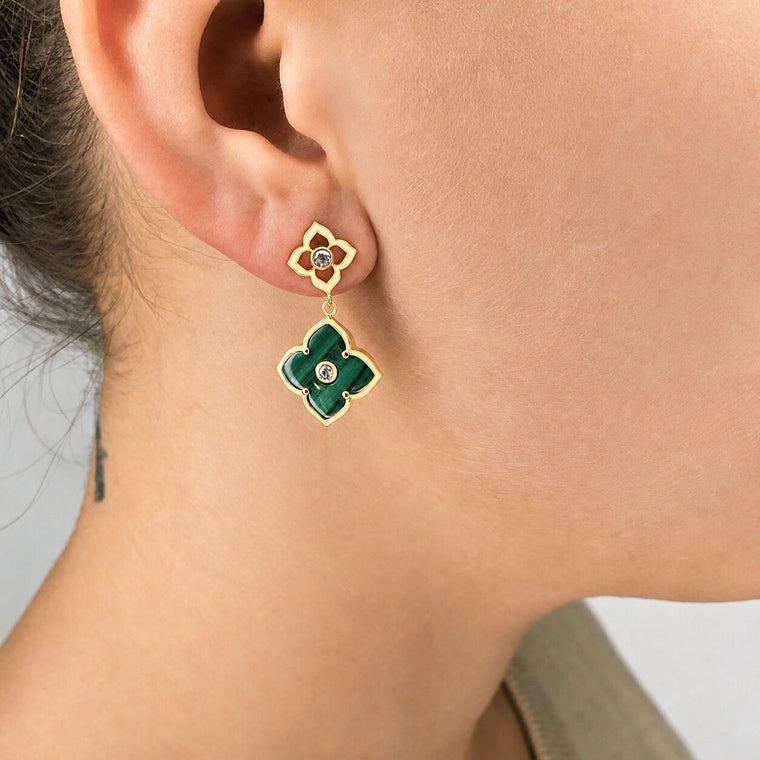 Flora Classic Double Flower Drop Earrings
