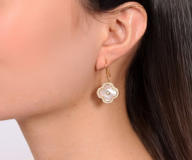 Flora Halo Flower Hook Earrings