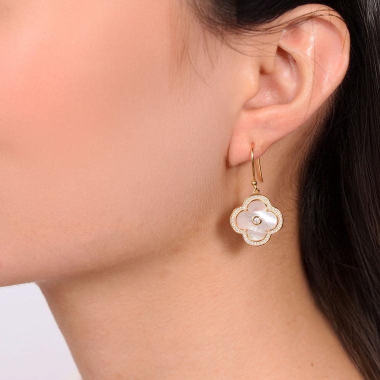 Flora Halo Flower Hook Earrings