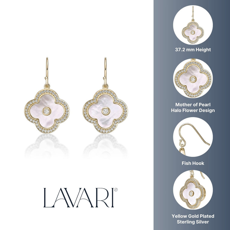 Flora Halo Flower Hook Earrings