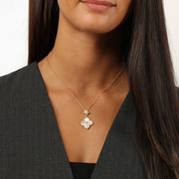 Flora Classic Double Flower Pendant Necklace