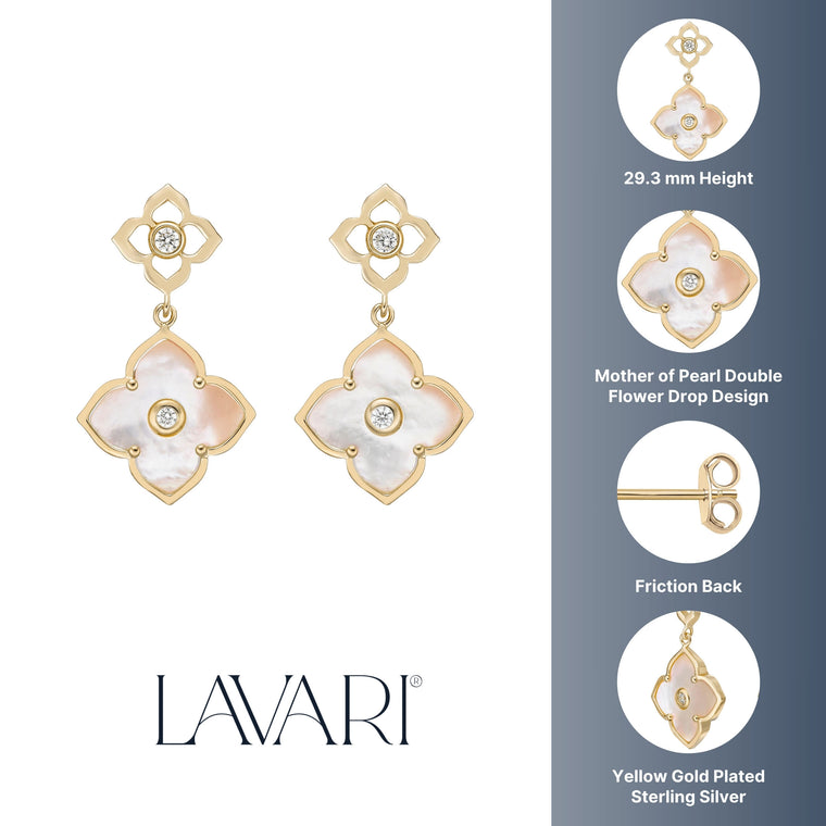 Flora Classic Double Flower Drop Earrings