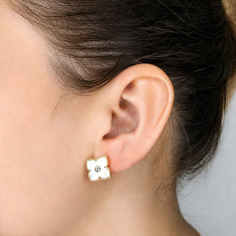 Flora Classic Flower Huggie Earrings