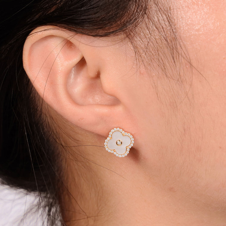 Flora Halo Flower Stud Earrings