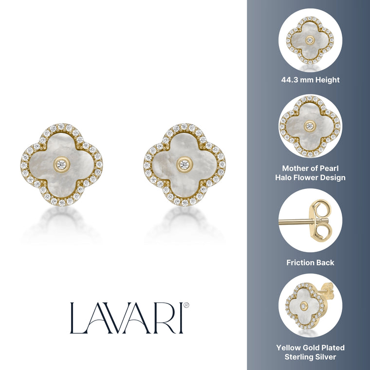 Flora Halo Flower Stud Earrings