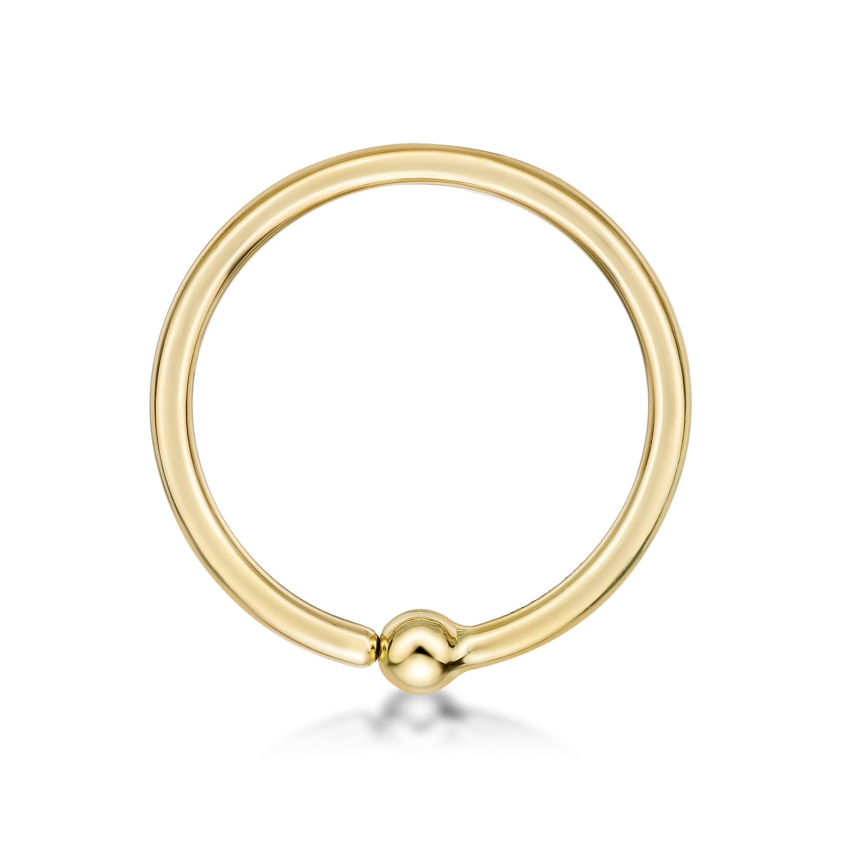 Lavari Jewelers Women's Fixed Captive Bead Nipple Hoop Ring, 14K Yellow ...