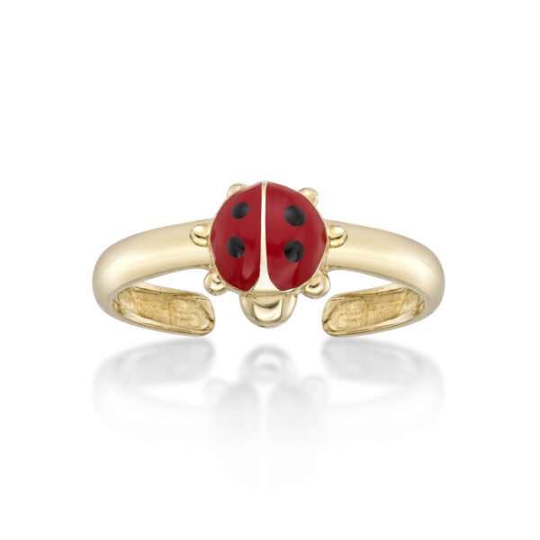Lavari Jewelers Women's Ladybug Toe Ring, 14K Yellow Gold, 7 MM