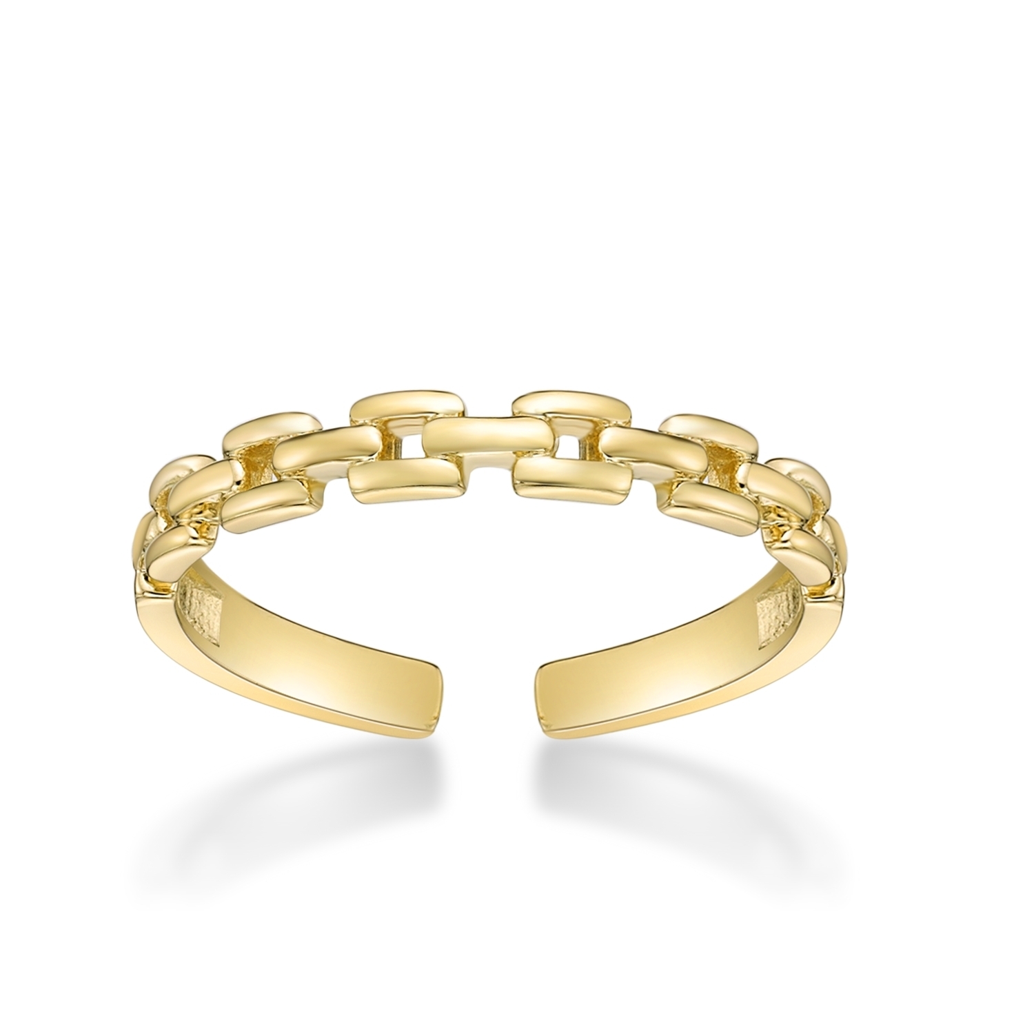 Lavari Jewelers Women's Link Design Adjustable Toe Ring, 10K 