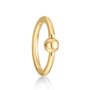 Lavari Jewelers Women's Captive Bead Universal Hoop Ring, 14K Yellow Gold, 3/8 Inches, 10 MM, 16 Gauge