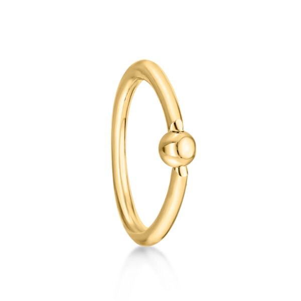 Lavari Jewelers Women's Captive Bead Universal Hoop Ring, 14K Yellow Gold, 1/2 Inches , 14 Gauge