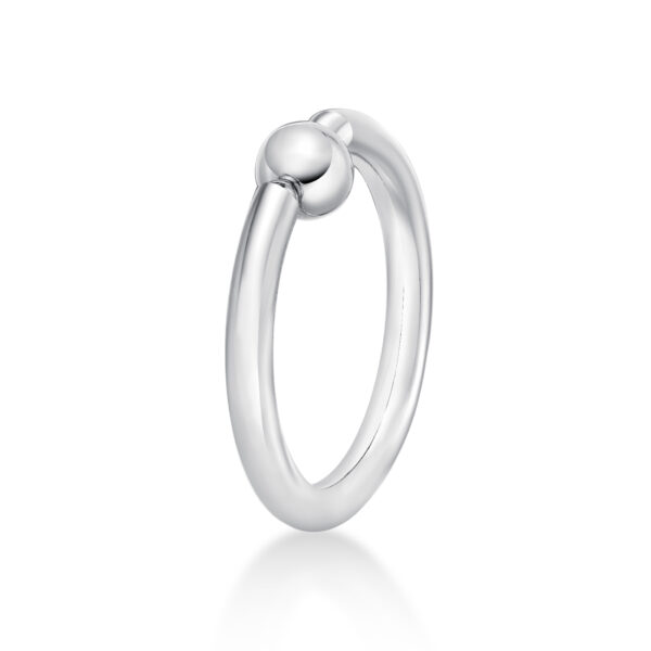 Lavari Jewelers Women's Captive Bead Universal Hoop Ring, 14K White Gold, 1/2 Inches, 14 Gauge