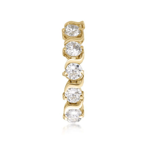 Lavari Jewelers Women's Mount Belly Ring, 10K Yellow Gold, Cubic Zirconia, 16 Gauge, 12 MM