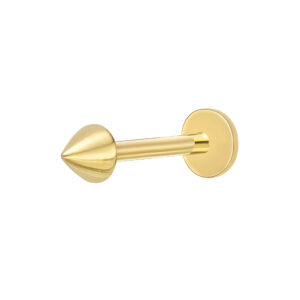 Lavari Jewelers Women's Micro Labret Stud with Cone Spike, 14K Gold, 3 MM