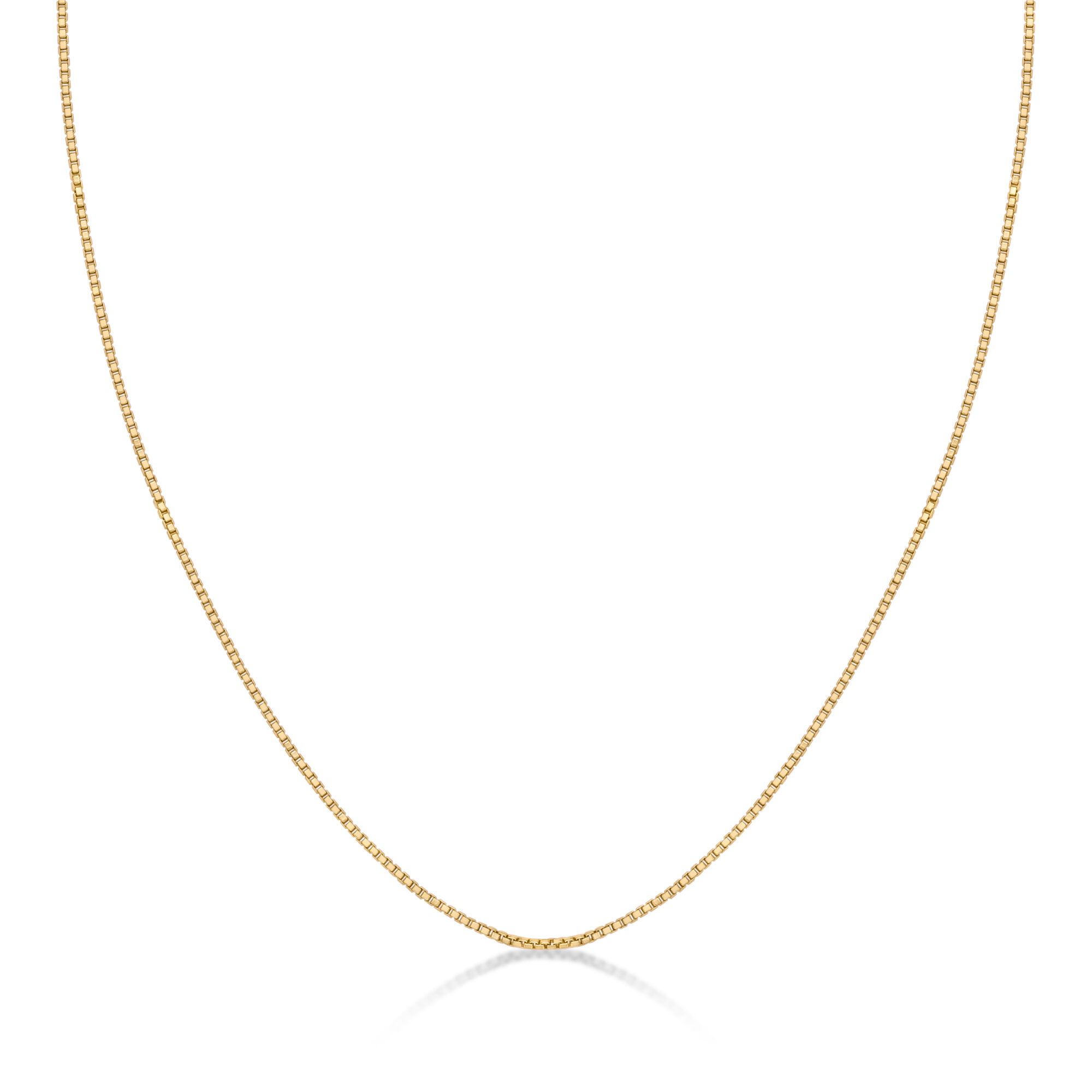 Lavari Jewelers Women's Replacement Chain with Spring Ring Clasp, 14K Yellow Gold, 0.6 MM Box Chain, 18 Inch