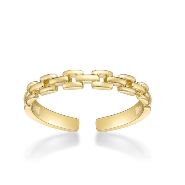 Lavari Jewelers Women's Link Design Adjustable Toe Ring, 10K Yellow Gold, 3 Mm Wide