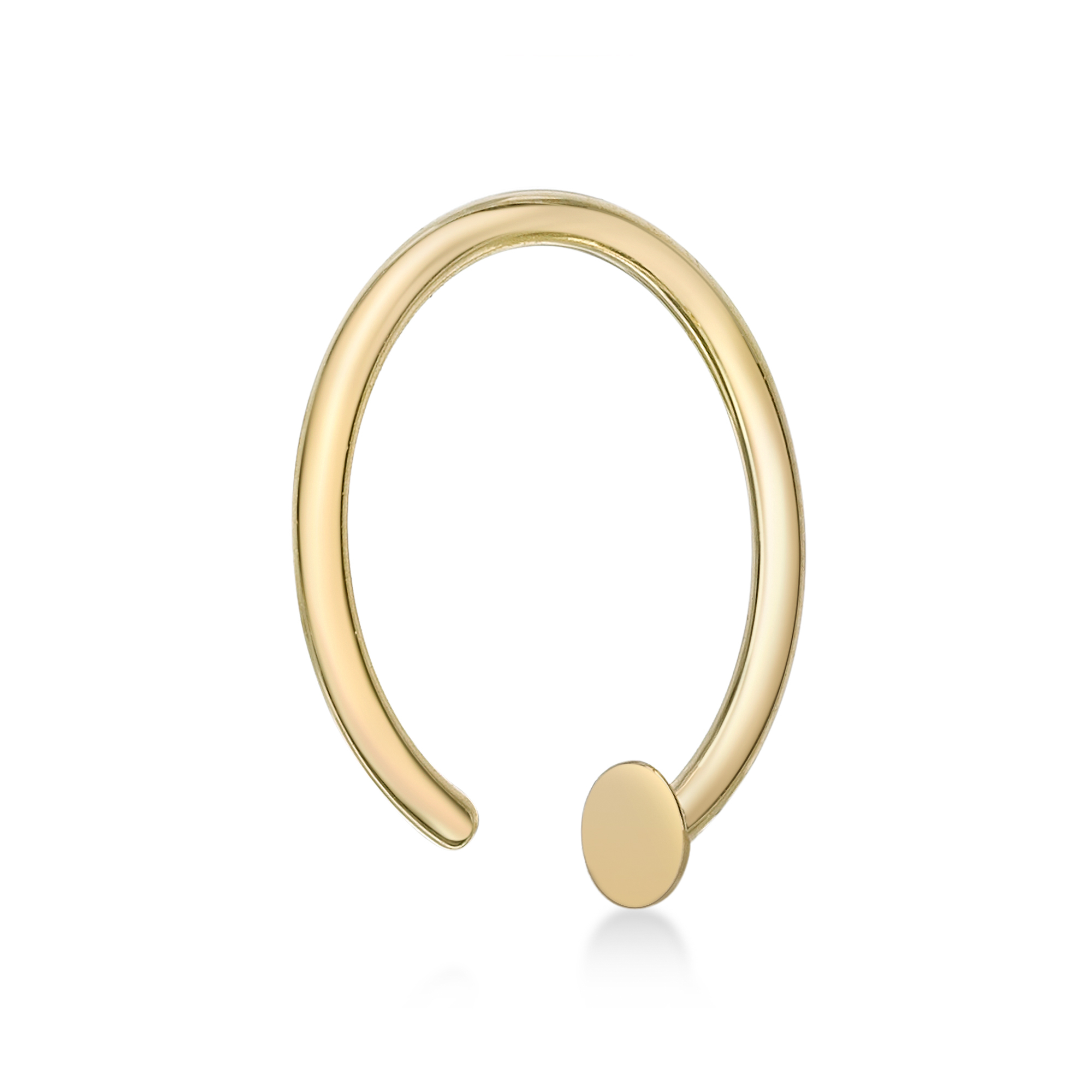 Lavari Jewelers Women's Open Nose Ring Hoop, 14K Yellow Gold, 10 MM, 20 Gauge