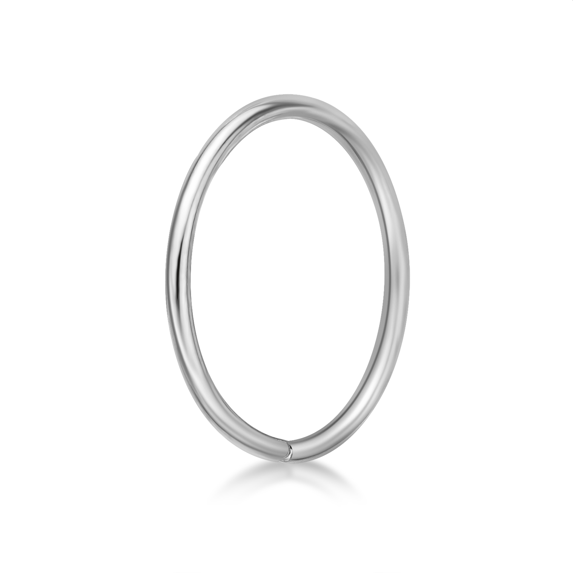 Women's Hoop Nose Ring, 14K White Gold, 10 MM Diameter, 20 Gauge  | Lavari Jewelers