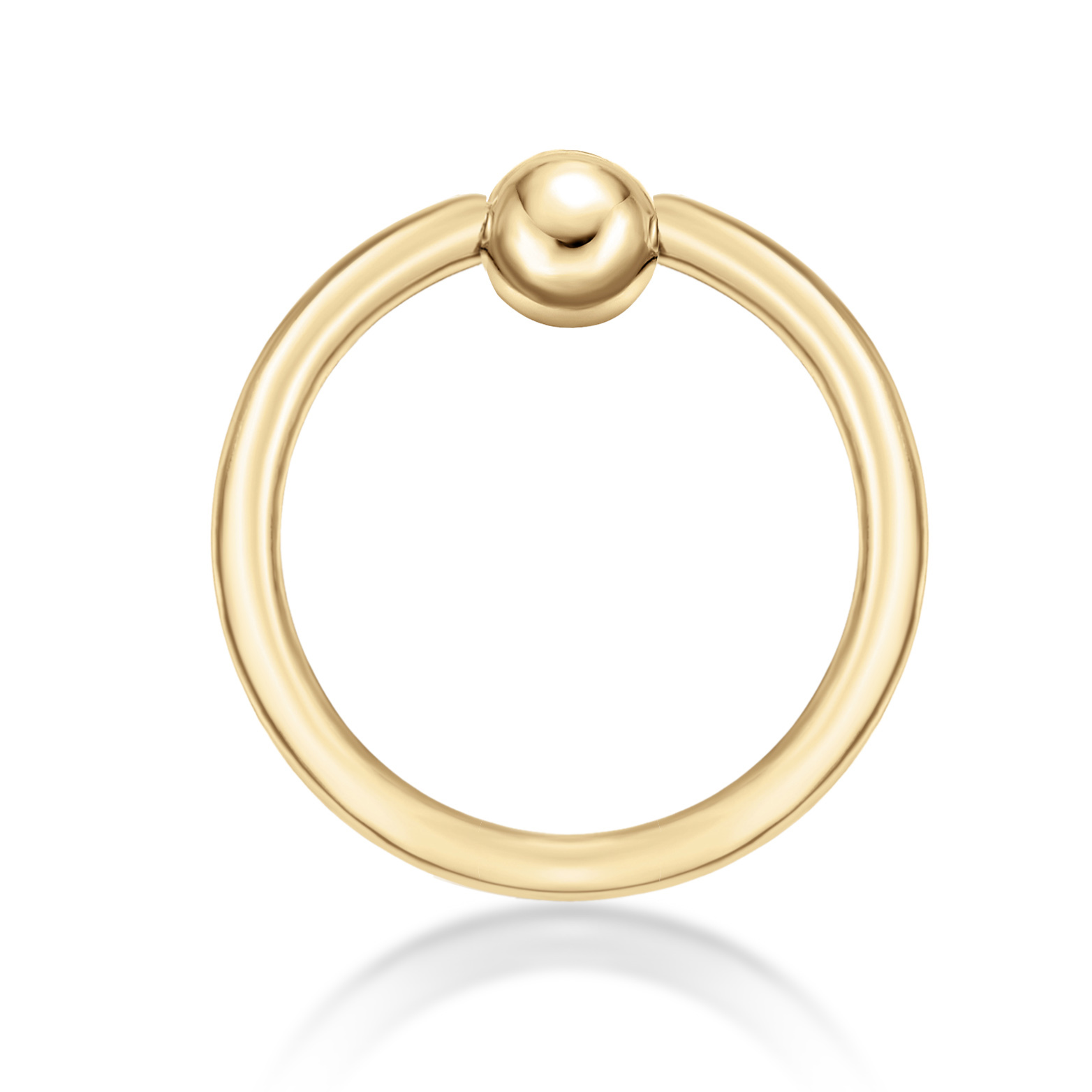 Women's Captive Bead Universal Hoop Ring, 14K Yellow Gold, 3/8 Inches, 10 MM, 16 Gauge | Lavari Jewelers
