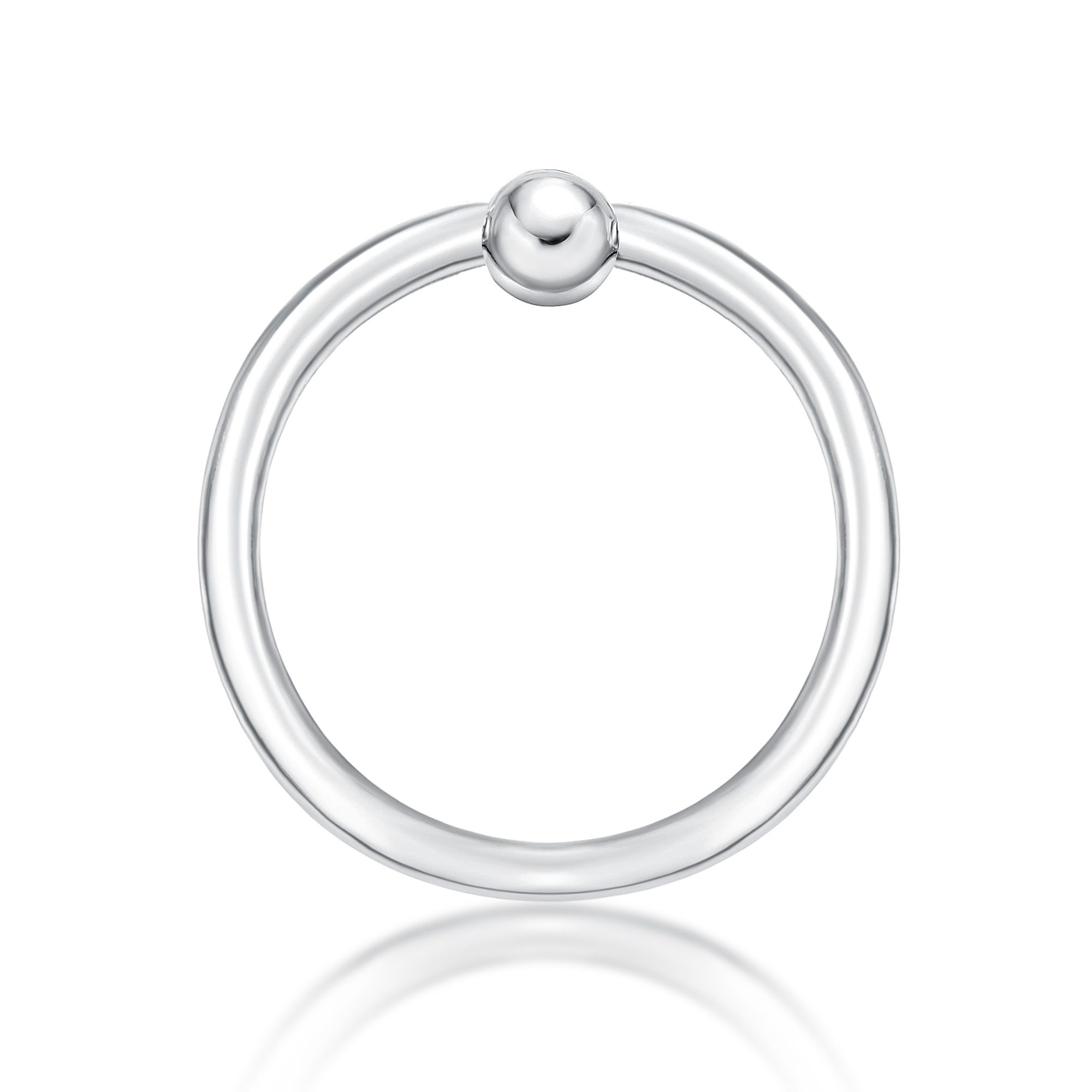 Lavari Jewelers Women's Captive Bead Universal Hoop Ring, 14K White Gold, 1/2 Inches, 14 Gauge
