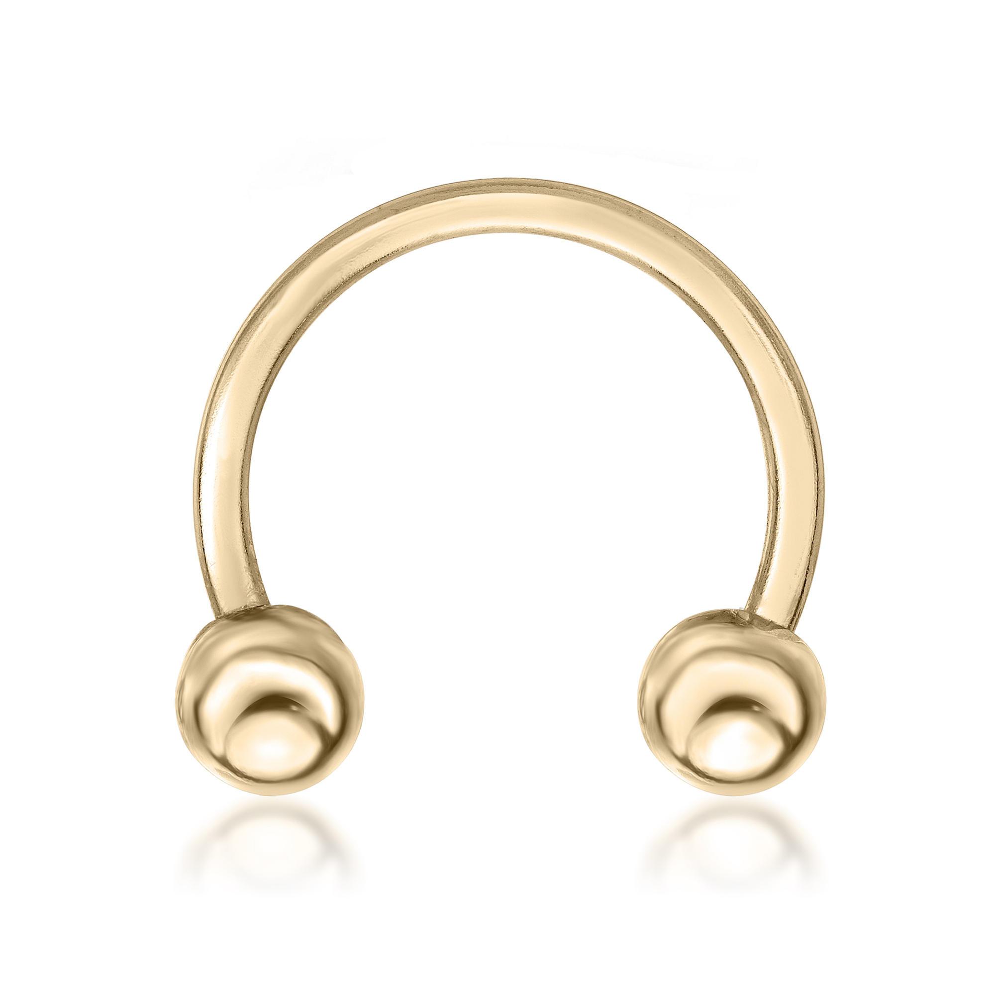Women's Horseshoe Universal Hoop Ring, 14K Yellow Gold, 1/2 Inches, 14 Gauge | Lavari Jewelers