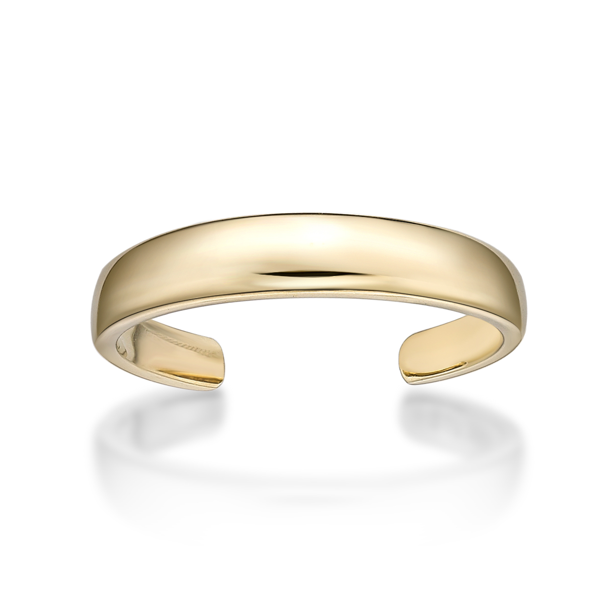 Women's Adjustable Open Toe Ring, 10K Yellow Gold, 3 MM | Lavari Jewelers
