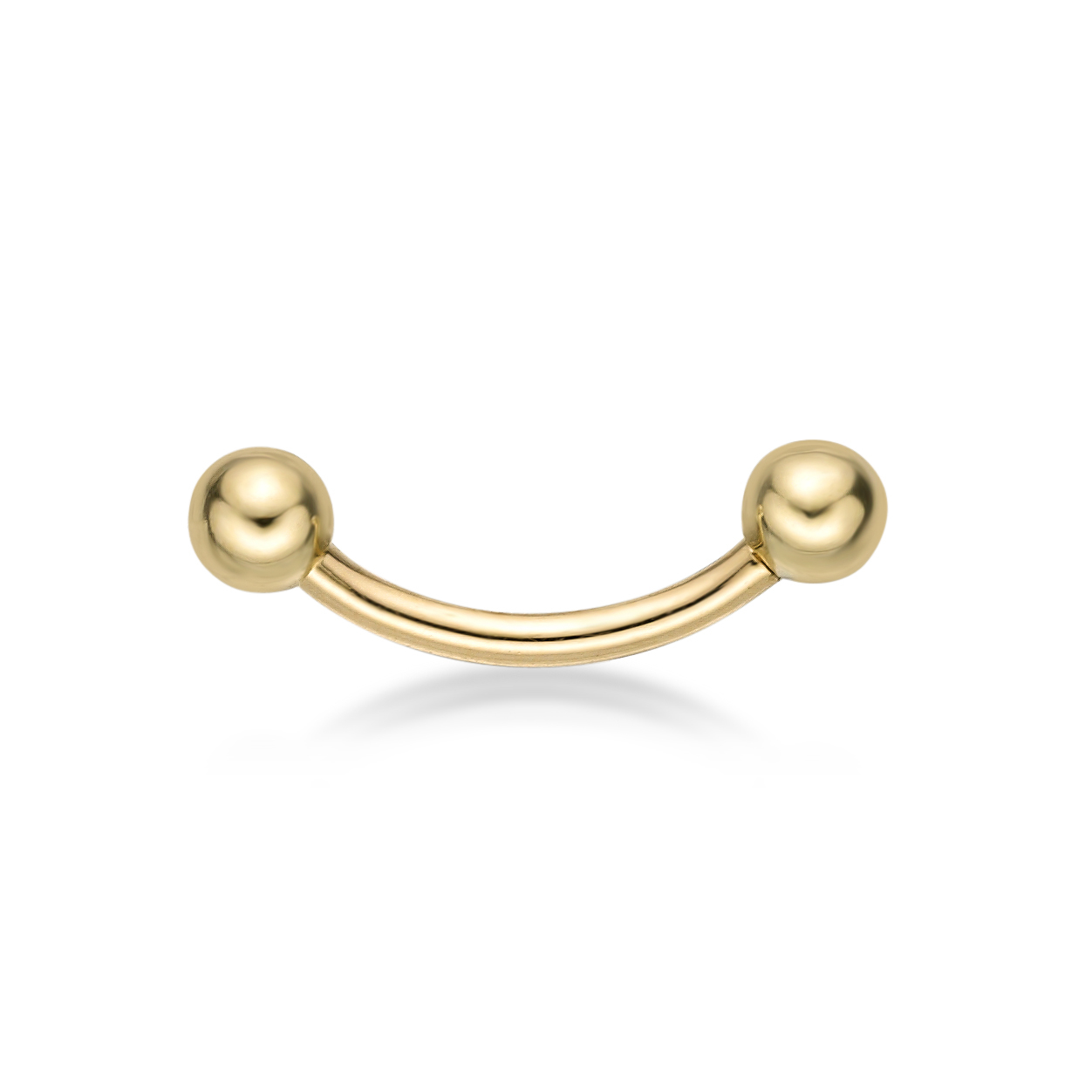 Lavari Jewelers Women's Curved Barbell Eyebrow Ring, 14K Yellow Gold, 5/16 Inch, 16 Gauge