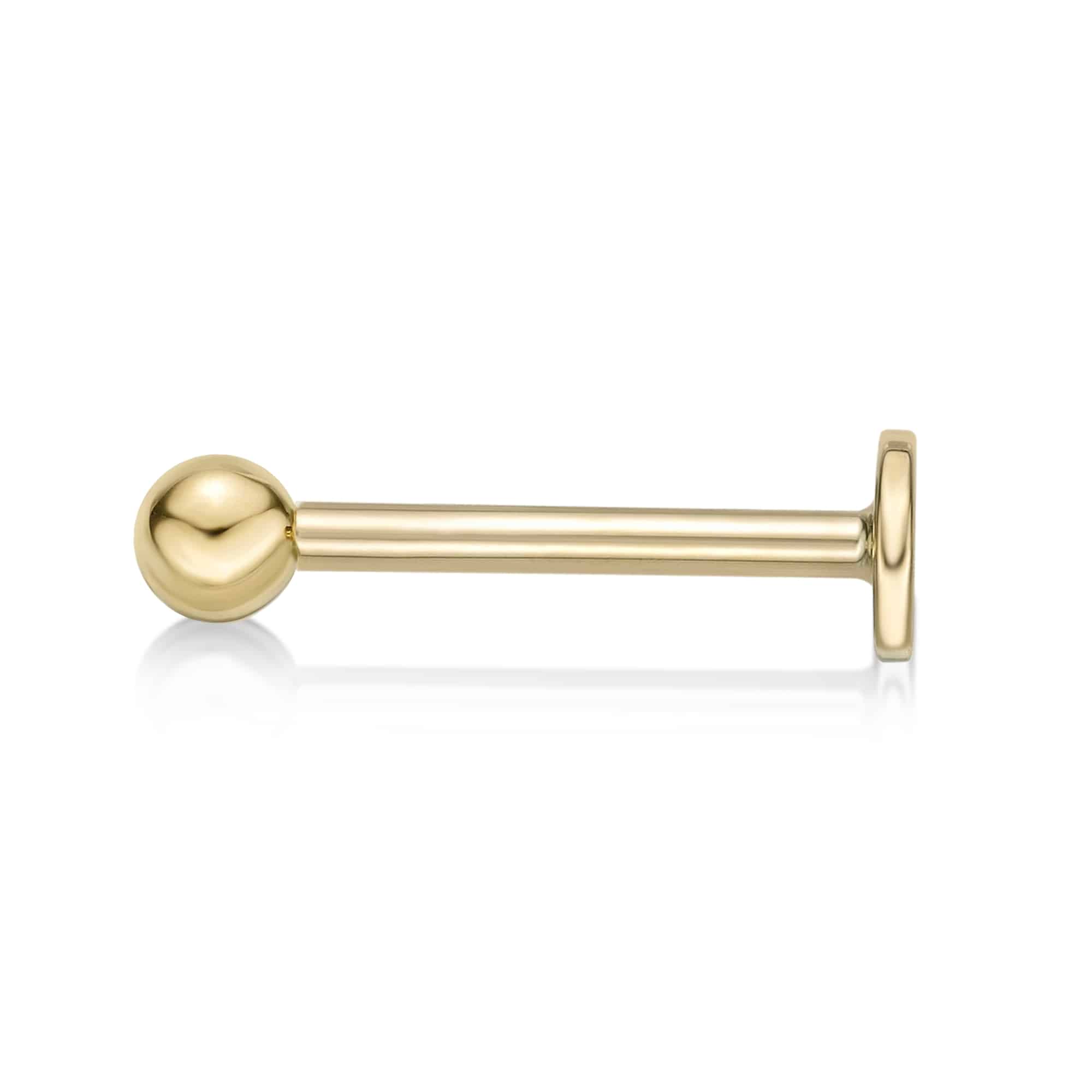 Lavari Jewelers Women's Labret Stud with Hollow Ball, 14K Yellow Gold ...