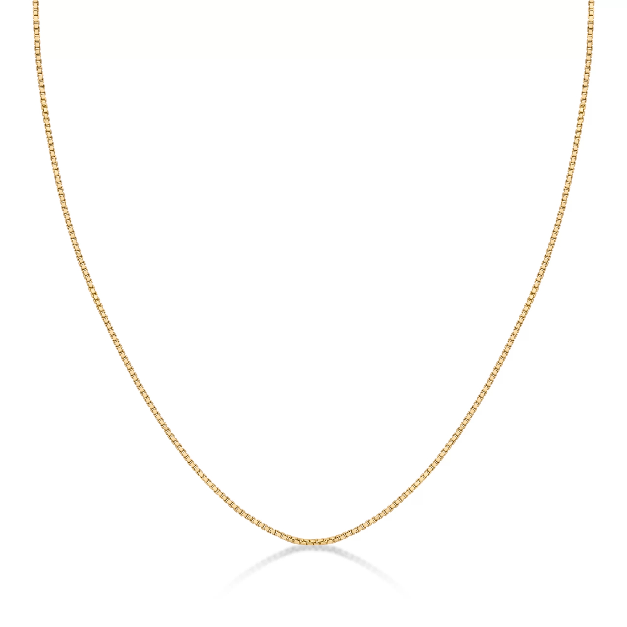 Women's Replacement Chain with Spring Ring Clasp, 14K Yellow Gold, 0.6 MM Box Chain, 18 Inch  | Lavari Jewelers