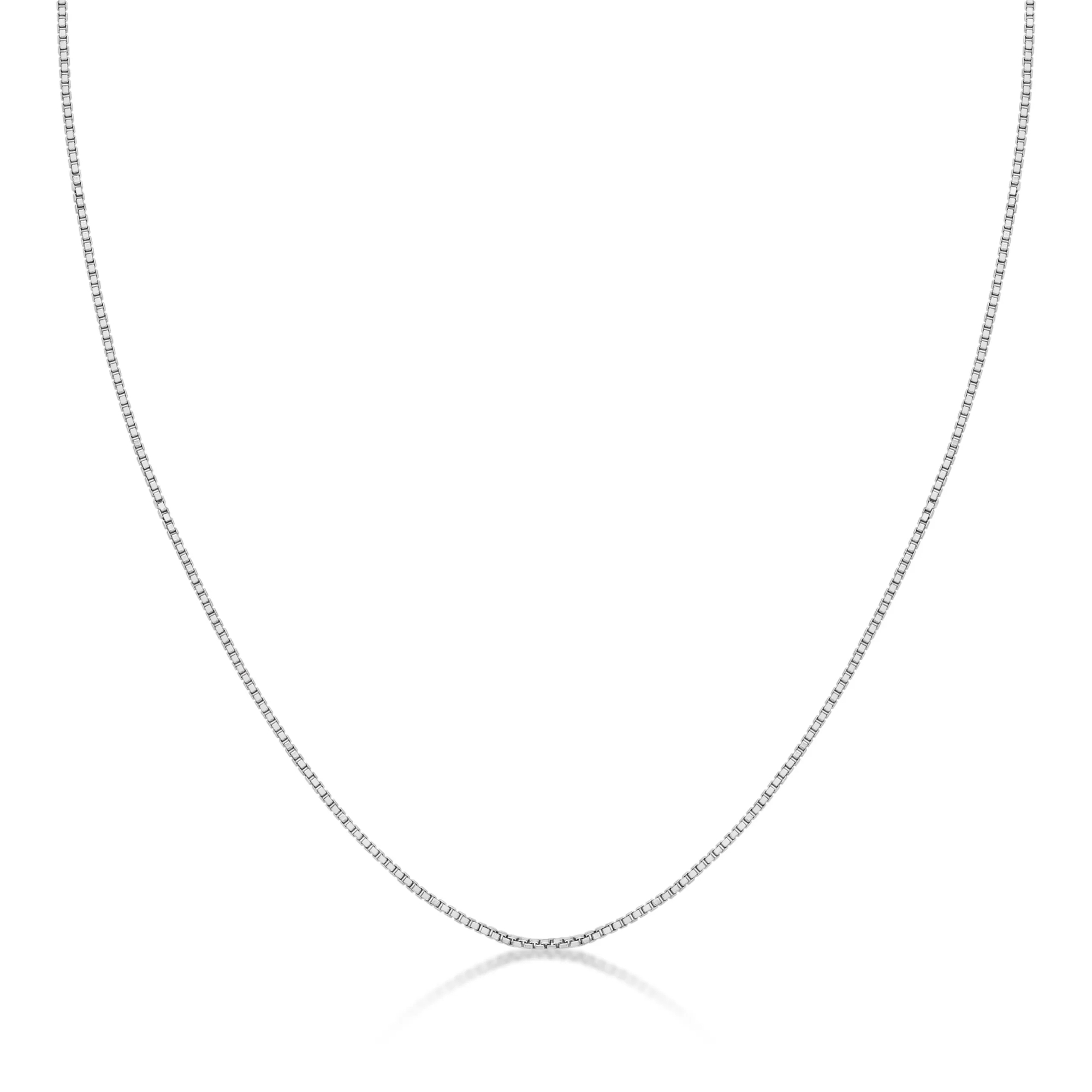 Women's Replacement Chain with Spring Ring Clasp, 925 Sterling Silver, 0.6 MM Box Chain, 18 Inch | Lavari Jewelers