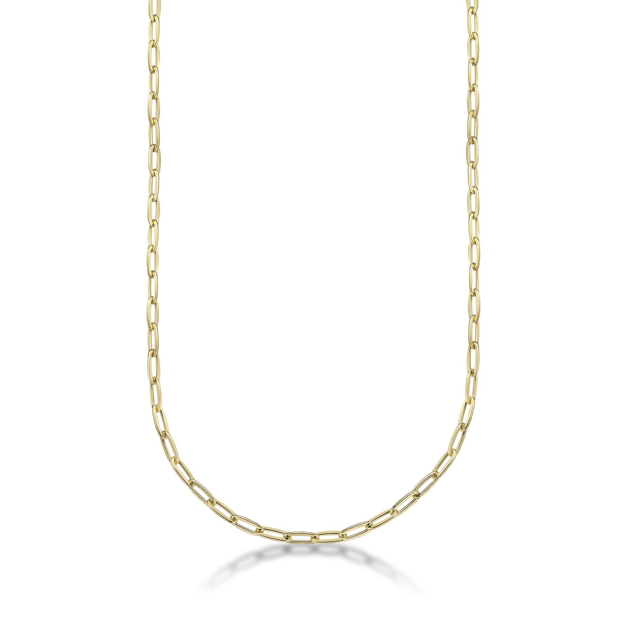 Lavari Jewelers 5.5 MM Paper Clip Link Chain Necklace, Yellow Gold Plating 925 Sterling Silver, 16 Inches